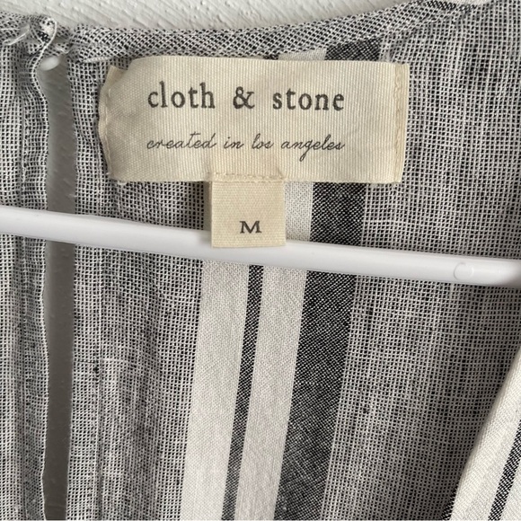 Cloth & Stone Gray Striped Sleeveless Jump Suit linen blend size medium NWT - Picture 14 of 14